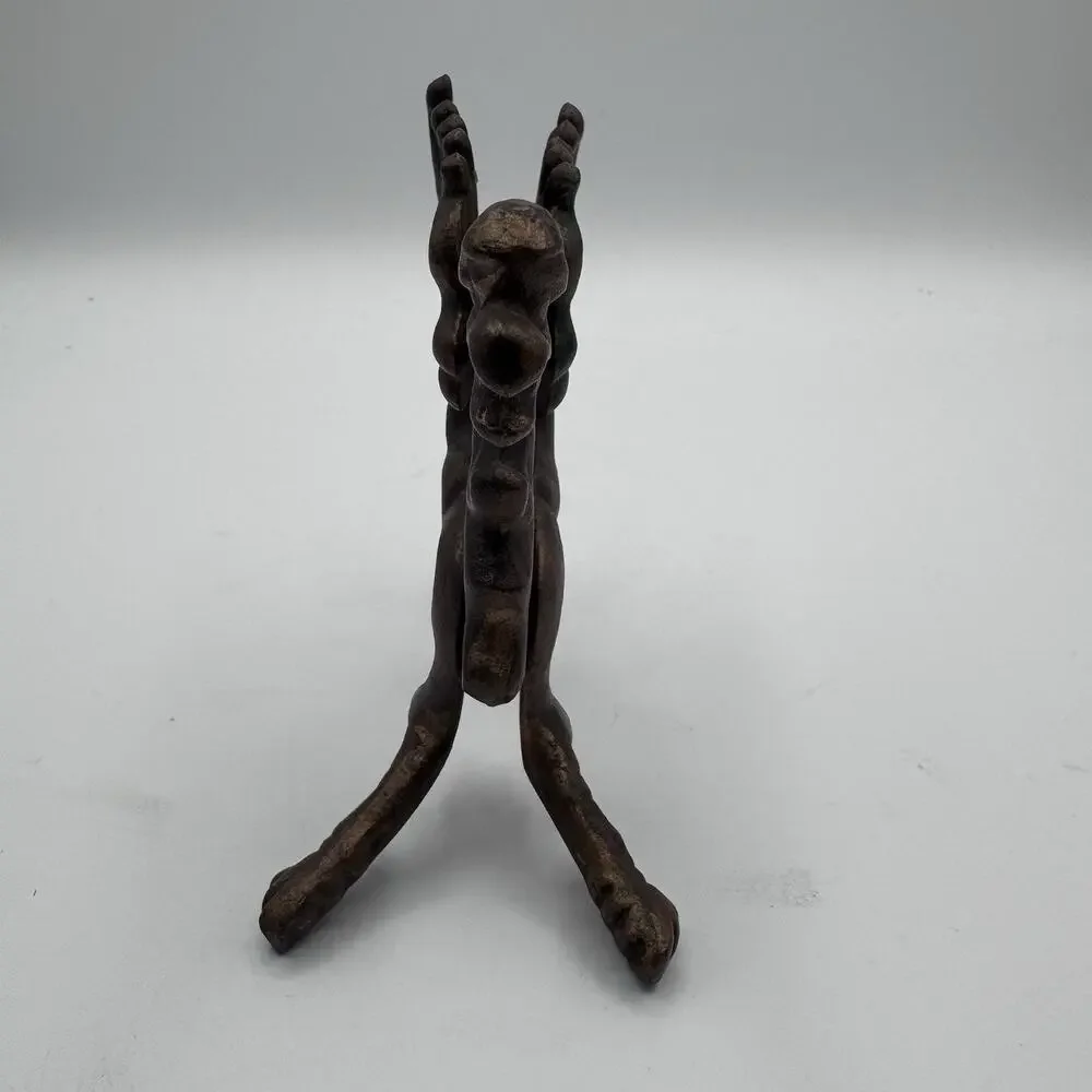 Vintage Cast Iron Winged Griffin Dragon Figurine 4.5” Heavy Gothic Decor 14 oz